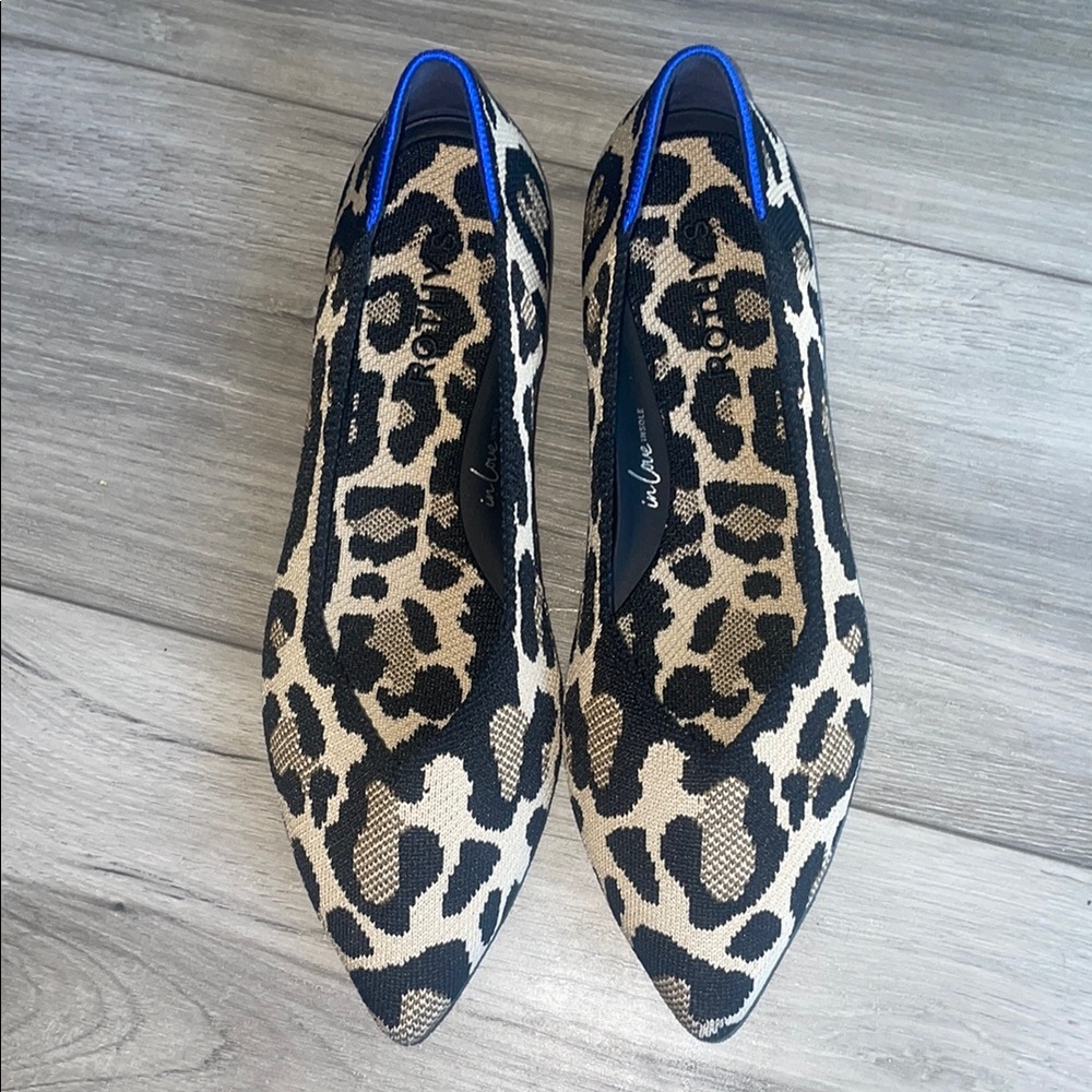 Rothy's Leopard Print Flats - Black and Cream